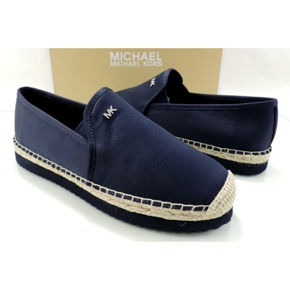 Michael Kors Hastings Slip On Espadrille Flat Admiral Navy Canvas - Picture 3 of 8